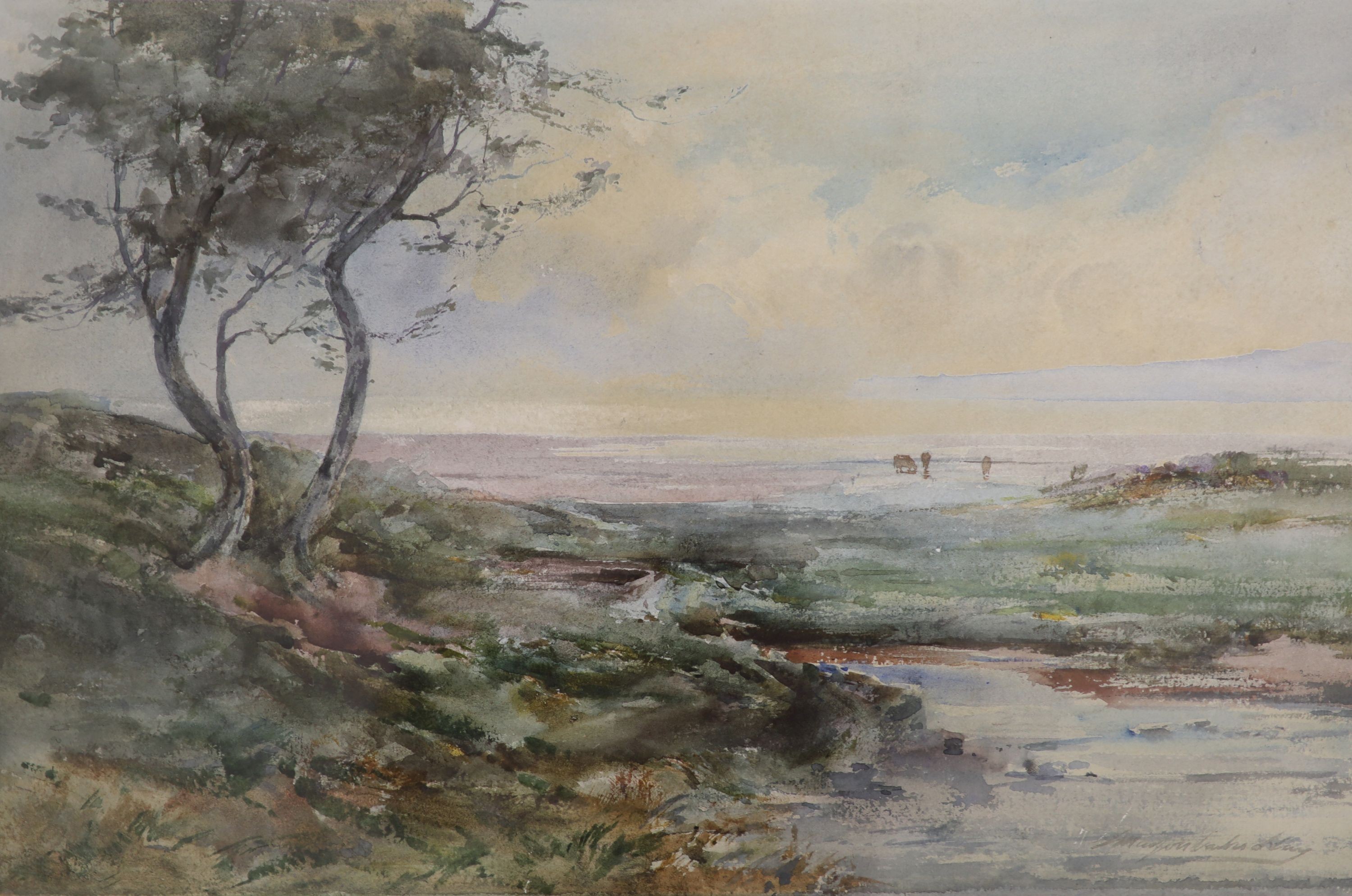 Thomas Marjoribanks Hay (1862-1921), Coastal scene, watercolour, signed, 33 x 50cm.